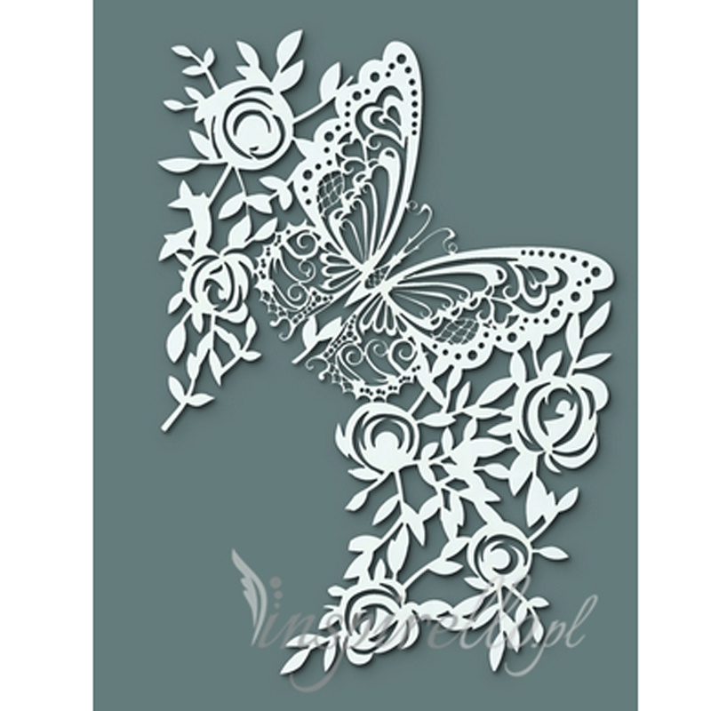 Plastová šablona A4 motýl