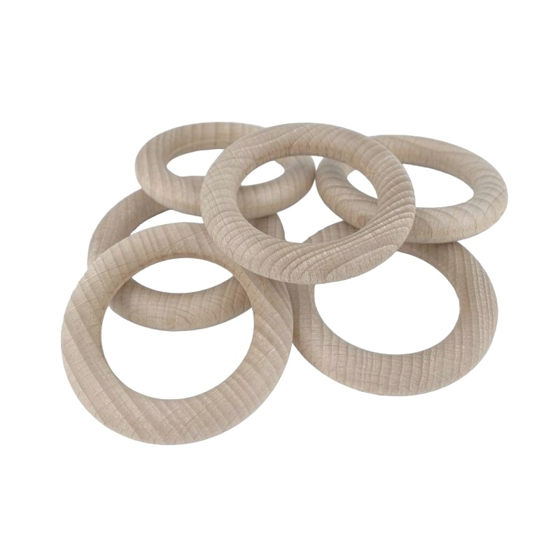 Dřevěné kroužky přírodní 56mm (6ks)