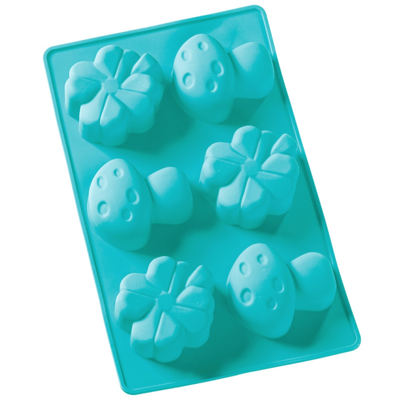 Silikonová forma na odlévání - čtyřlístek a houba