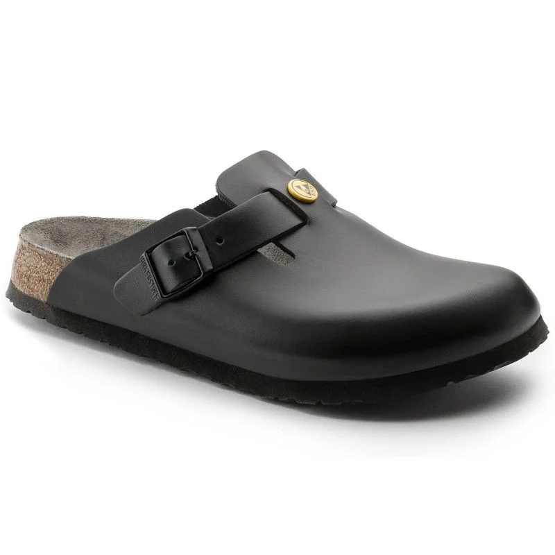 Birkenstock dámské dřeváky Boston ESD Black z přírodní kůže zdravotní žabky úzké úzké (0061368) 42
