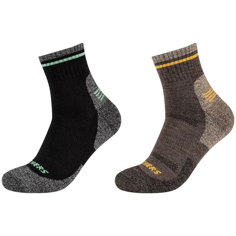 Skechers 2PPK Pánské ponožky Trail Wool Quarter Socks SK42052-8997 Grey 39-42 43-46
