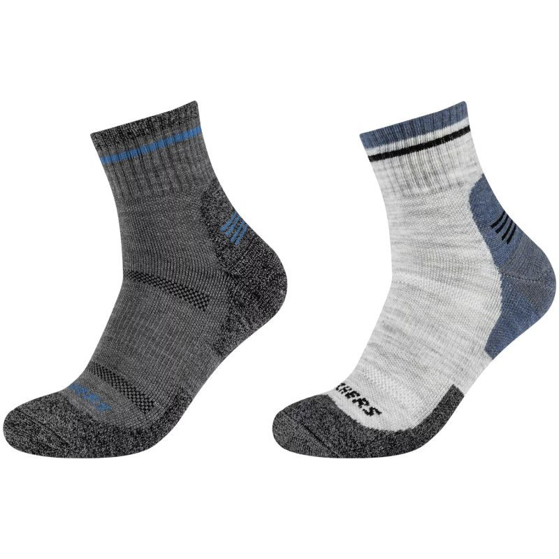 Skechers 2PPK Pánské vlněné ponožky Trail Wool Quarter Socks SK42052-9300 Grey 39-42 43-46