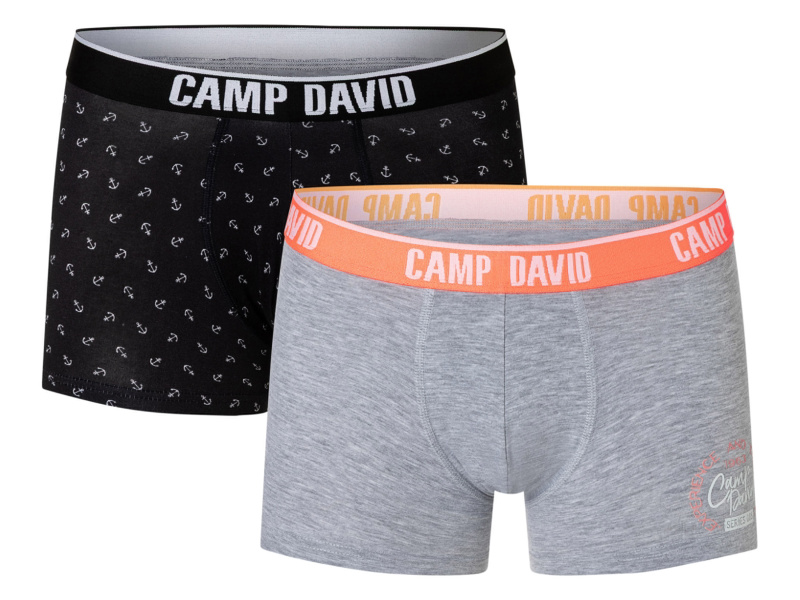 Camp David Pánské boxerky, 2 kusy (černá/šedá, XL)