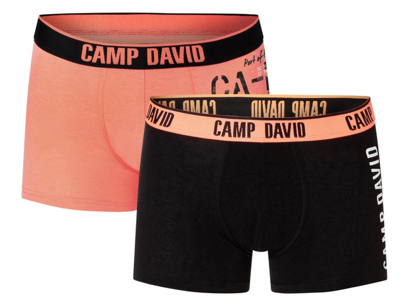 Camp David Pánské boxerky, 2 kusy (oranžová/černá, XL)