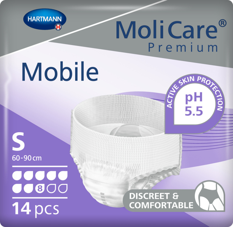 KALHOTKY NAVLÉKACÍ MOLICARE MOBILE 8 KAPEK S BOKY 60-90CM,1791ML,14KS