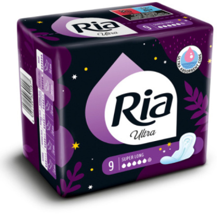 Ria Ultra Super Long menstruační vložky 9 ks
