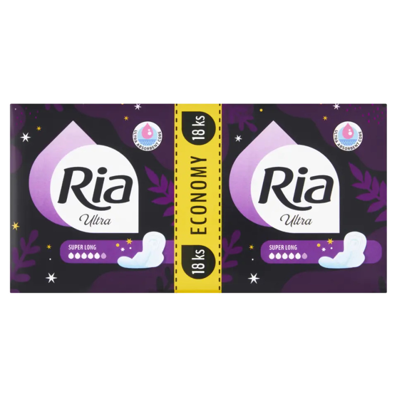 Ria Ultra Super Long Economy pack menstruační vložky 18 ks