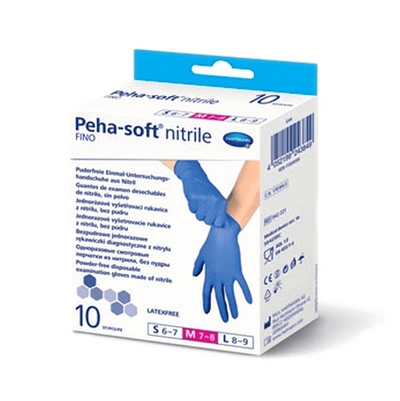 PEHA-SOFT Nitrile Fino Rukavice vyšetřovací velikost M 10 kusů