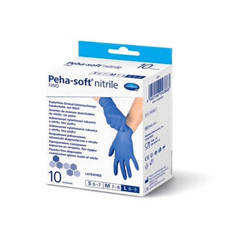 PEHA-SOFT Nitrile Fino Rukavice vyšetřovací velikost L 10 kusů
