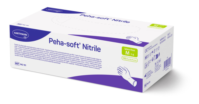 Peha -soft nitrile Vyšetřovací rukavice vel. M 100 ks