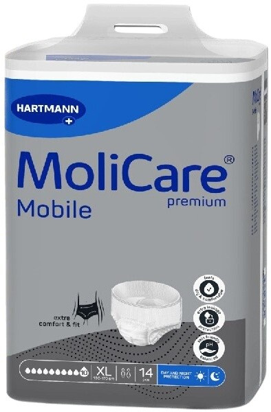 Inkontinenční kalhotky MOLICARE MOBILE 10 kapek XL 14ks
