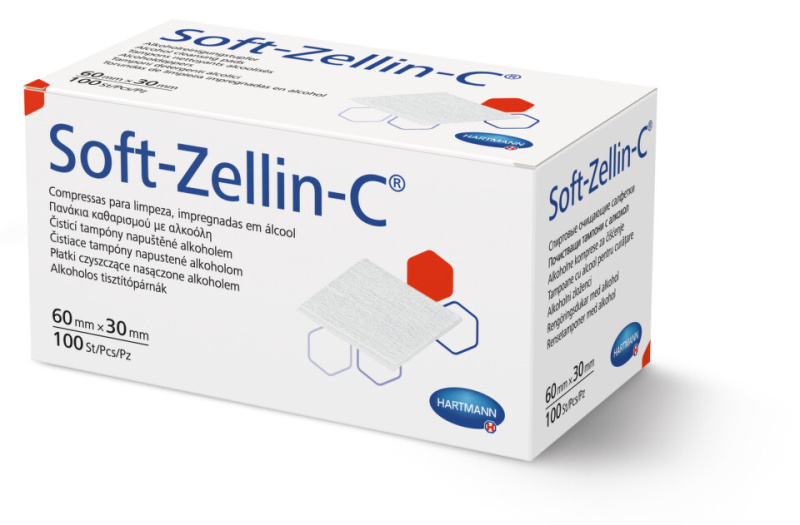 Hartmann Soft-Zellin tampony s alkoholem 100 ks