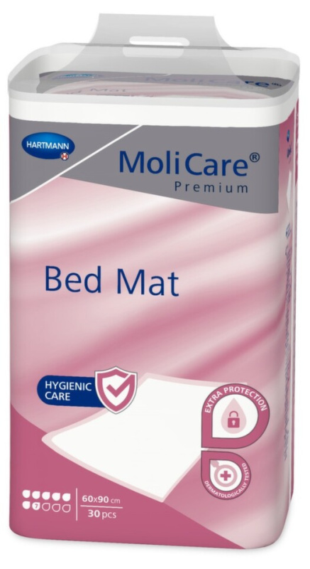 MOLICARE Bed Mat inkontinenční podložky 7 kapek se záložkami 60 x 90 cm 30 kusů