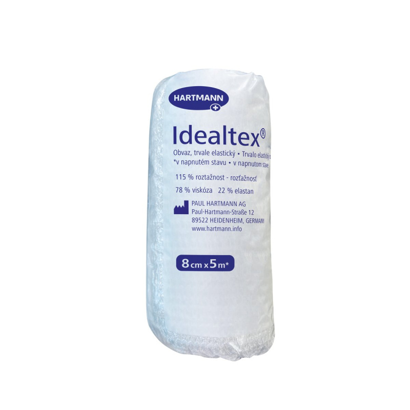OBINADLO ELASTICKÉ IDEALTEX 8CMX5M,V NAPNUTÉM STAVU,DLOUHÝ TAH,1KS