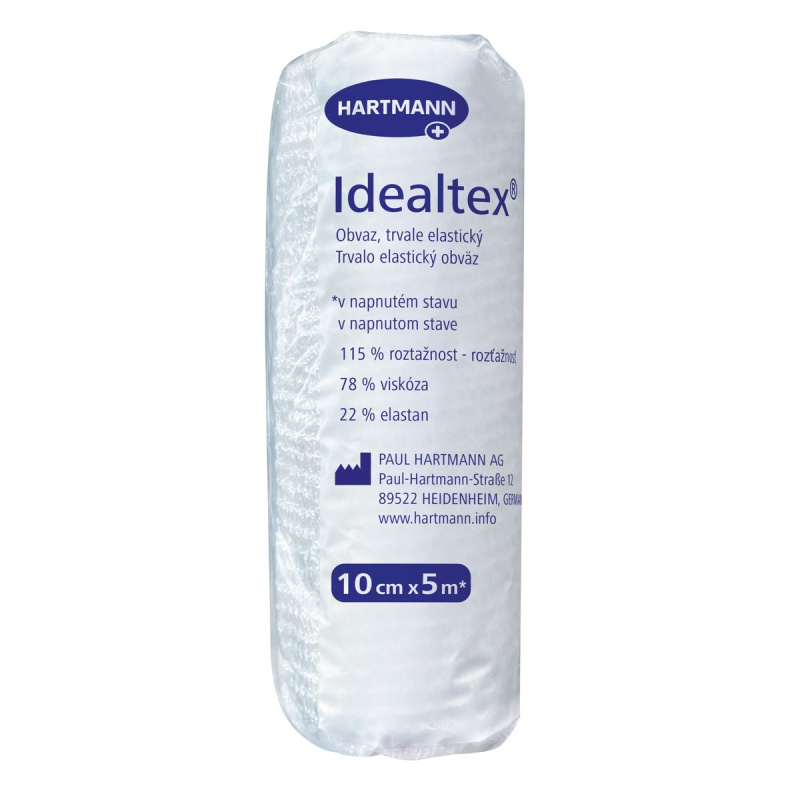 OBINADLO ELASTICKÉ IDEALTEX 10CMX5M,V NAPNUTÉM STAVU,DLOUHÝ TAH,1KS