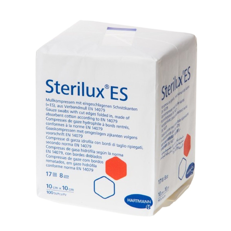 GÁZA SKLÁDANÁ KOMPRESY NESTERILNÍ STERILUX ES 10X10CM,8 VRSTEV,100KS