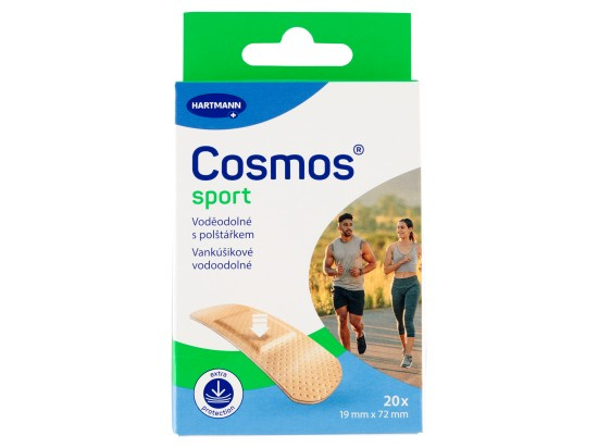 COSMOS Sport voděodolná náplast 19 x 72 mm 20 kusů