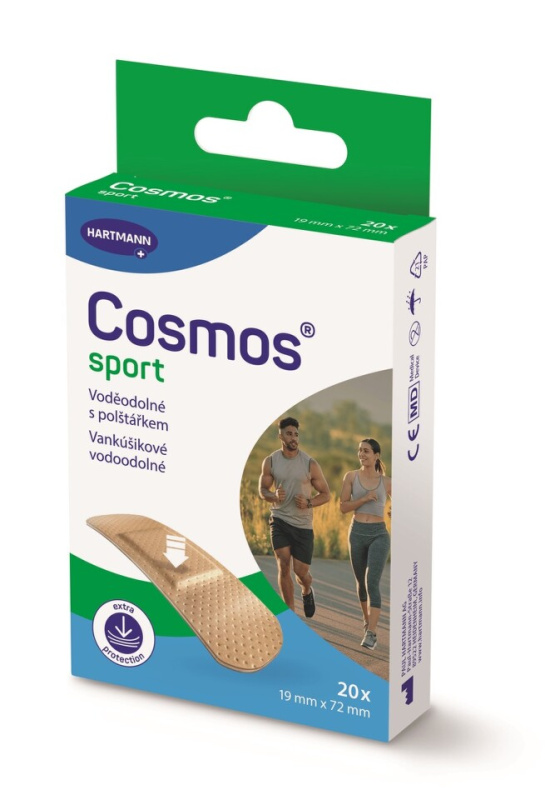 COSMOS Sport voděodolná náplast 19 x 72 mm 20 kusů