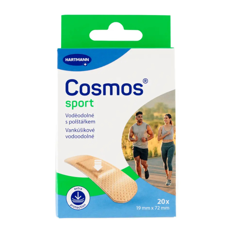 COSMOS Sport voděodolná náplast 19 x 72 mm 20 kusů