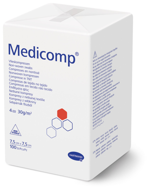 Medicomp Kompres nesterilní 7,5 x 7,5 cm 100 ks