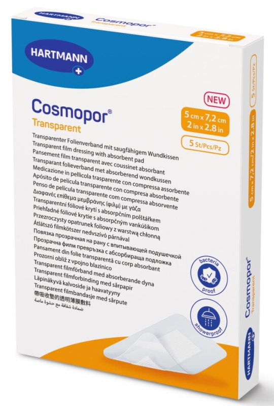 HARTMANN Cosmopor transparent sterilní 5 x 7.2cm 5 kusů