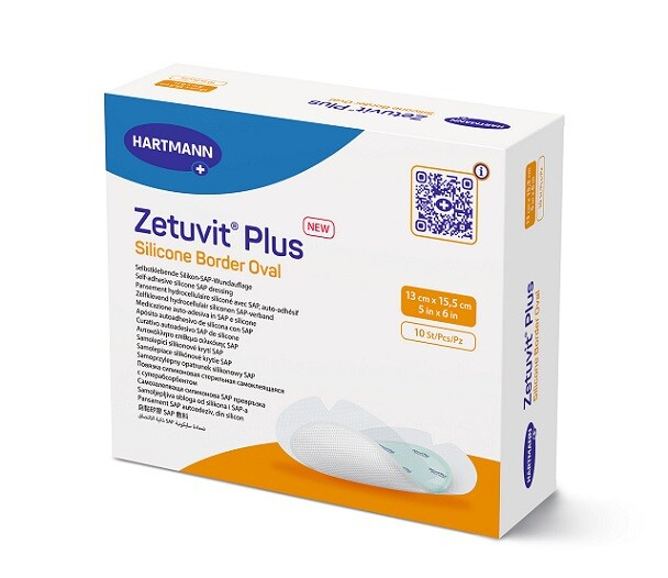 Zetuvit Plus Silicone Border Oval 13 x 15,5 cm 10 ks