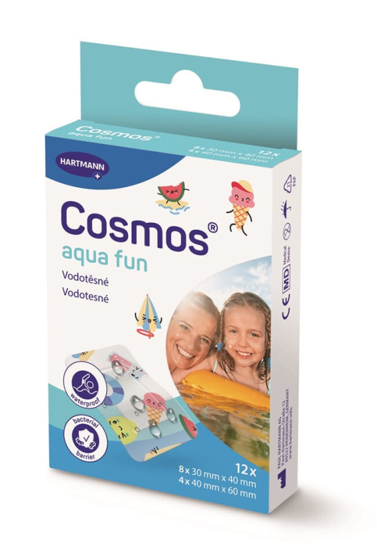 COSMOS Náplast do vody aqua fun 2 velikosti 12 kusů