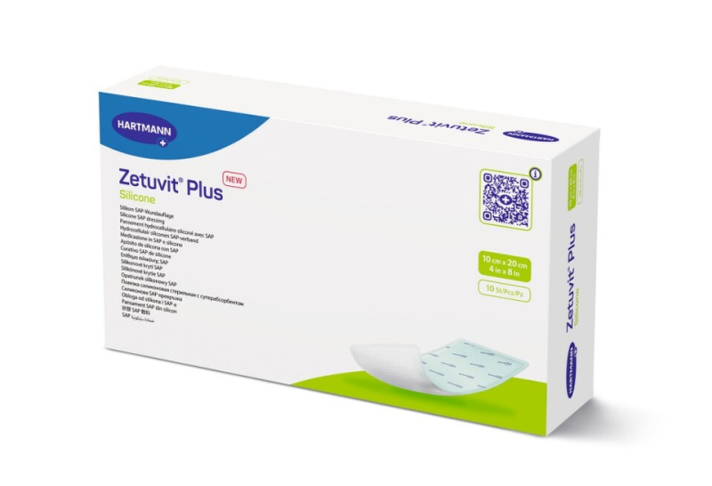 Zetuvit Plus Silicone 10x20cm sil. krytí SAP 10ks