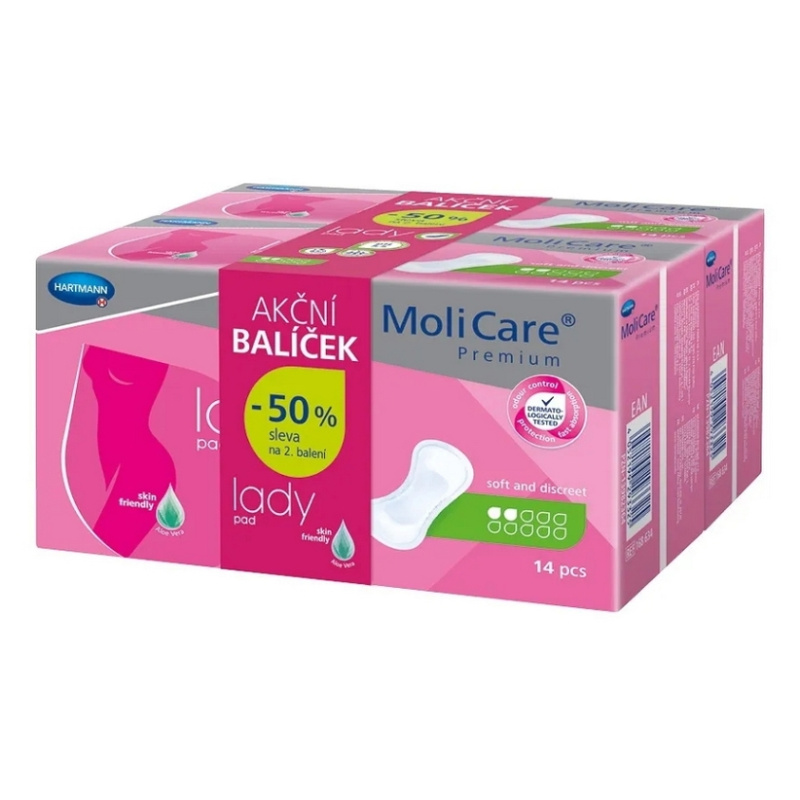 Inkontinenční vložky MoliCare LadyPad 2 kapky Duopack 2x14 ks