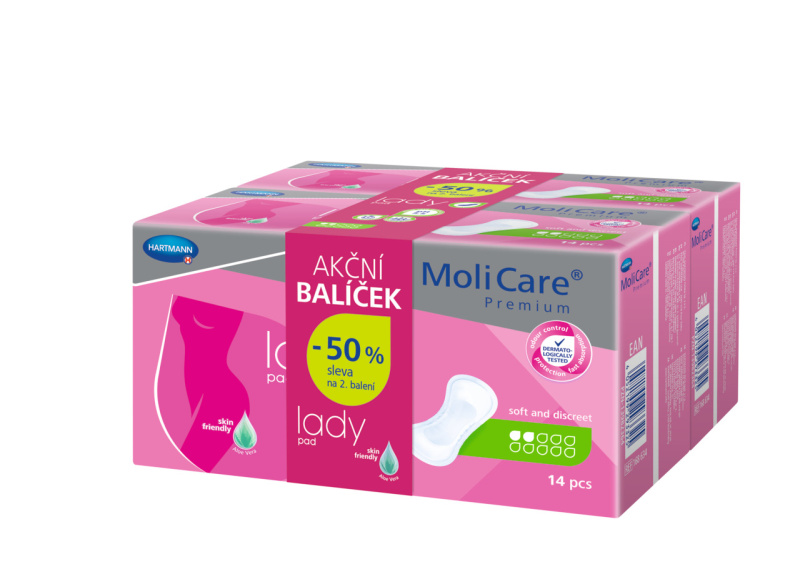 Inkontinenční vložky MoliCare LadyPad 2 kapky Duopack 2x14 ks