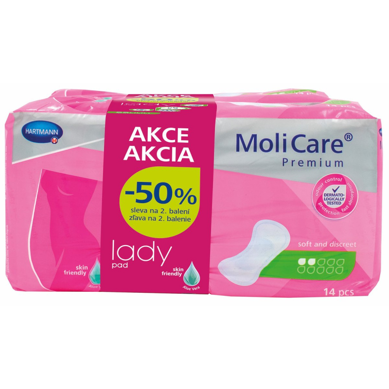 Inkontinenční vložky MoliCare LadyPad 2 kapky Duopack 2x14 ks