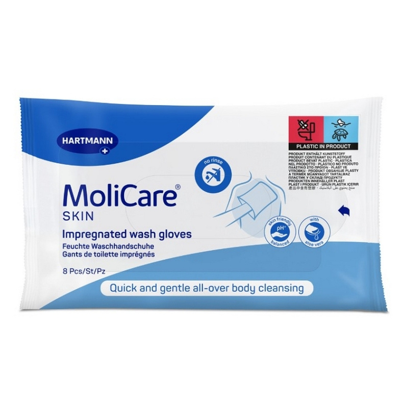 MoliCare Skin Napuštěné mycí žínky 8ks