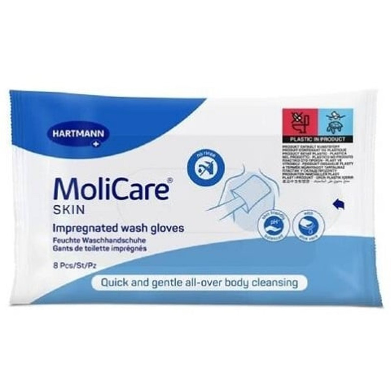 MoliCare Skin Napuštěné mycí žínky 8ks