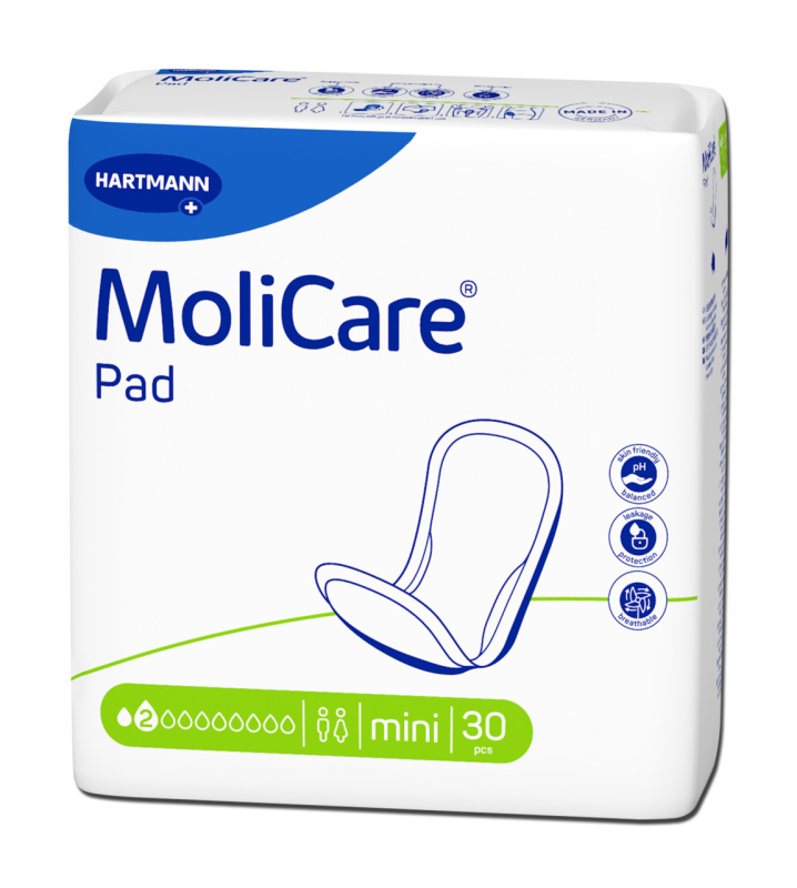 VLOŽKY ABSORPČNÍ MOLICARE PAD 2 KAPKY MINI 321ML,30KS