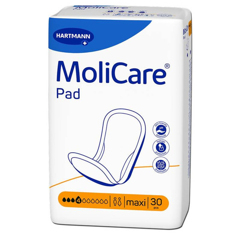 VLOŽKY ABSORPČNÍ MOLICARE PAD 4 KAPKY MAXI 865ML,30KS