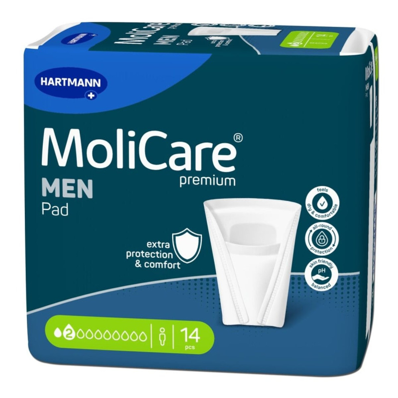 VLOŽKY ABSORPČNÍ MOLICARE MEN 2 KAPKY 330ML,14KS