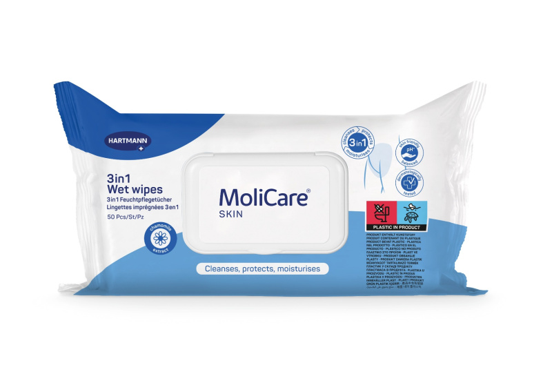 MoliCare Skin Vlhčené ubrousky 3v1 50ks