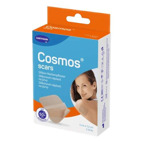 COSMOS Scar náplast na jizvy silikonová 5 x 7,2 cm 5 kusů