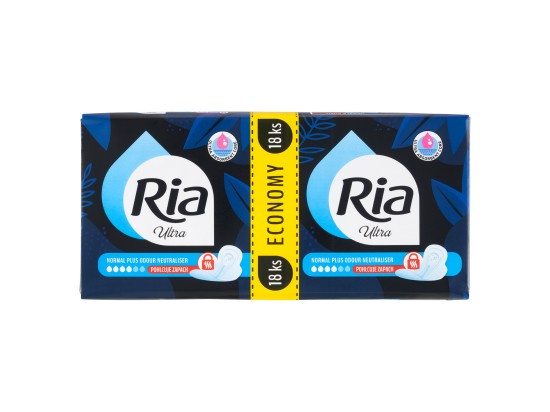 Ria Ultra Normal Plus Odour Neutraliser Economy pack menstruační vložky 18 ks