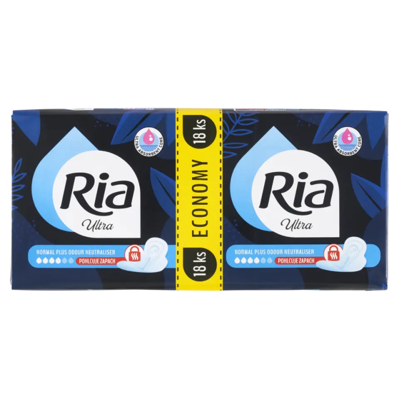 Ria Ultra Normal Plus Odour Neutraliser Economy pack menstruační vložky 18 ks