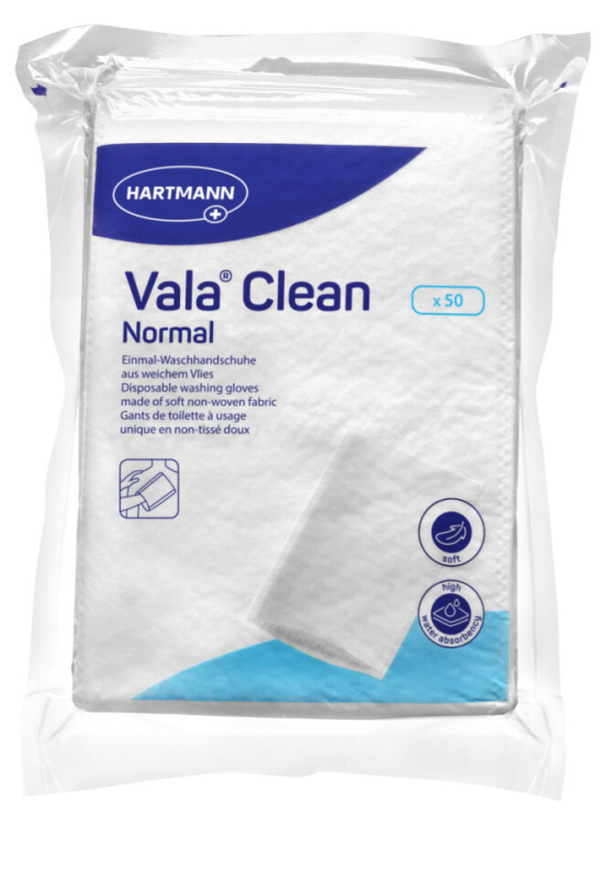 Hartmann ValaClean jednorázové mycí žínky normal 50 ks