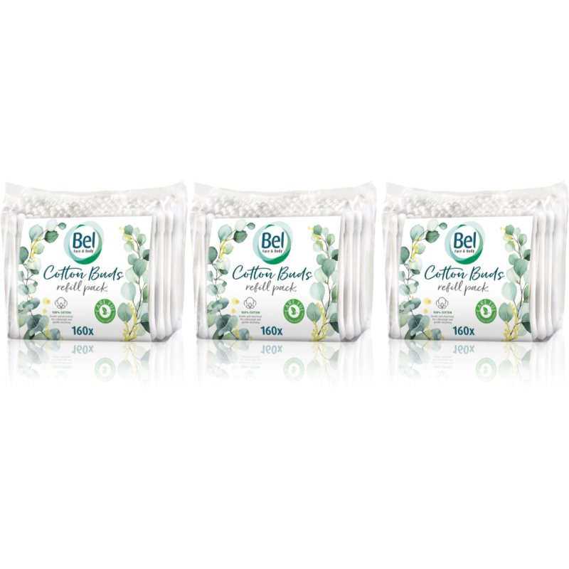 Bel Face & Body Cotton Buds vatové tyčinky výhodné balení 3x160 ks