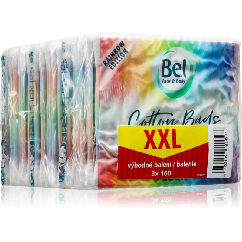 Bel Face & Body Rainbow vatové tyčinky výhodné balení 3x160 ks