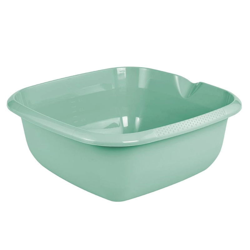 Miska hranatá s výlevkou zelená 13L