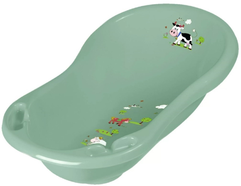KEEEPER Dětská vanička 84cm Funny Farm se zátkou Zelená