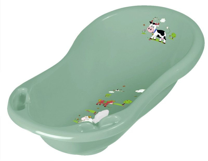 KEEEPER Dětská vanička 84cm Funny Farm se zátkou Zelená
