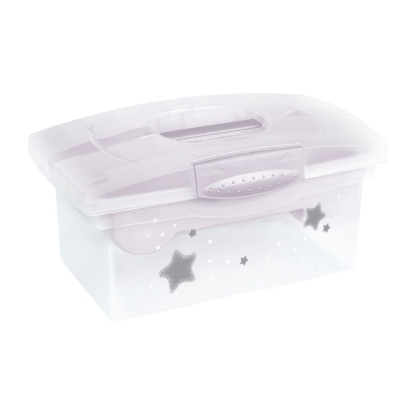 Cestovní úložný box Stars s přihrádkou – bílý