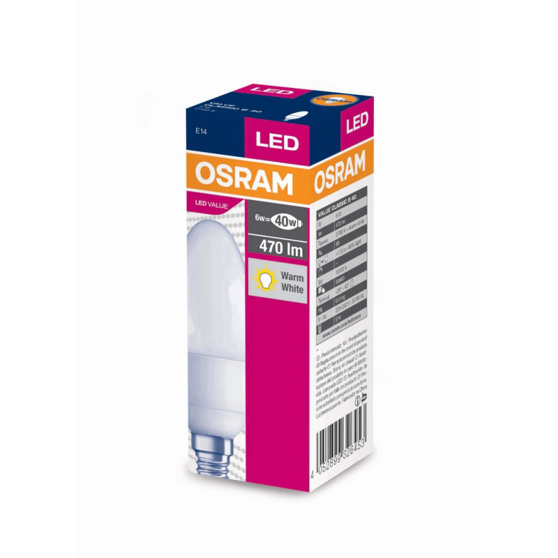 LED žárovka  5,7W/827 E14 svíce  CL B 40 Fr