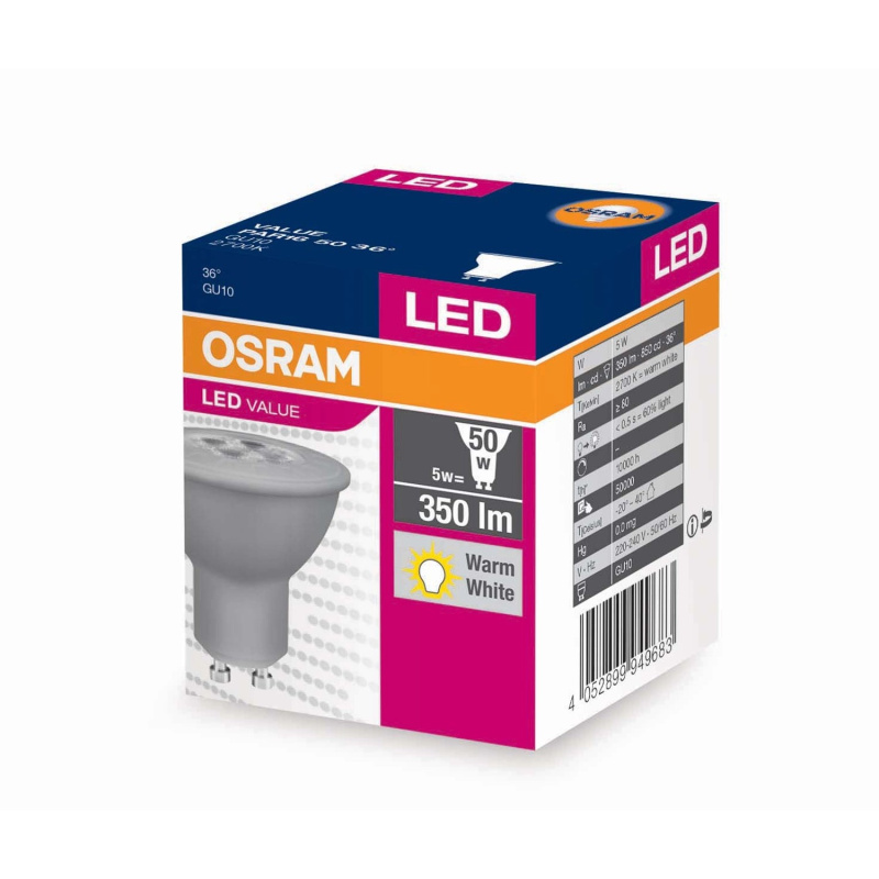 OSRAM LED žárovka VALUE 4 W PAR16 50 teplá bílá