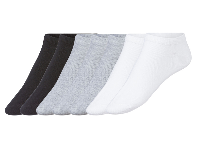 esmara® Dámské nízké ponožky, 7 párů (35/38, bílá/šedá/černá)